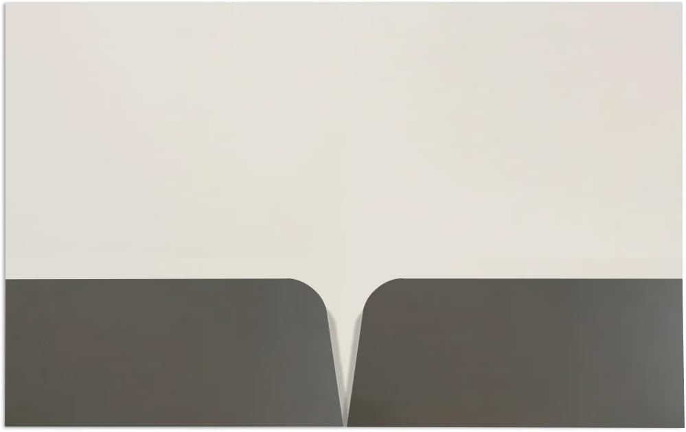 JAM PAPER Custom Printed Semi-Gloss Folders with Round Corner Pockets - Personalized Logo & Text - 12pt C1S - Grey - 100/Pack