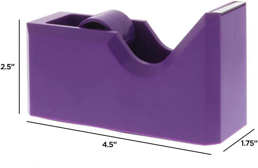 JAM PAPER Colorful Desk Tape Dispensers - Purple - Sold Individually