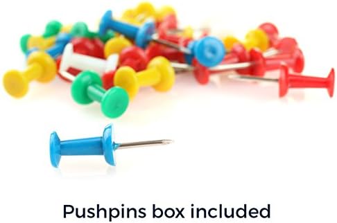 PinPix 22x14 Inch Cork Bulletin Board. This Decorative Framed Pin Board Comes with Aqua Pastel Design and a Satin Black Frame. Ideal for Home Office Decor or Message Board (PinPix-1806)