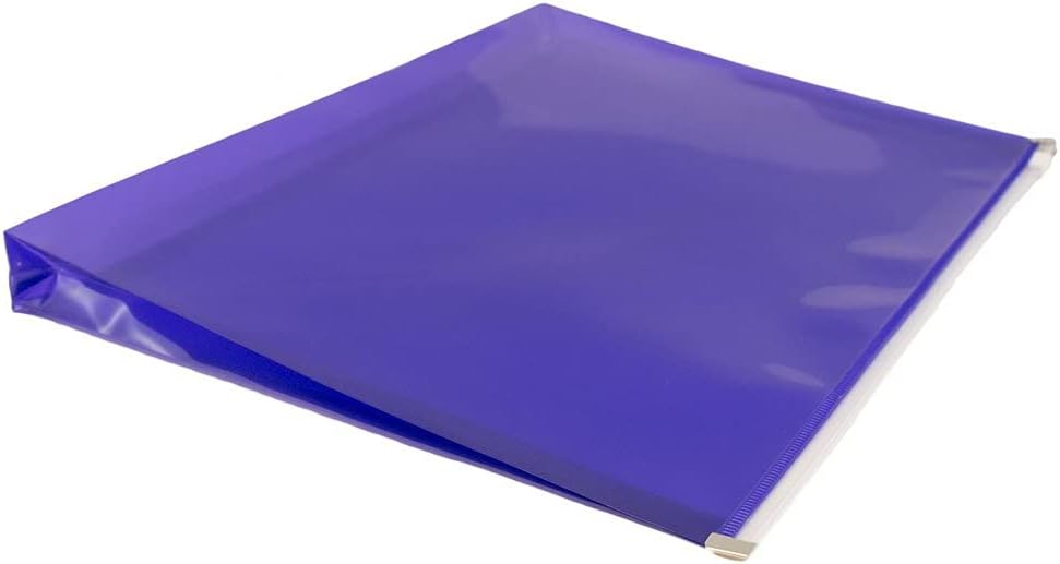 JAM PAPER Plastic Envelopes with Zip Closure - Letter Booklet - 9 3/4 x 13 - Purple - 12/Pack