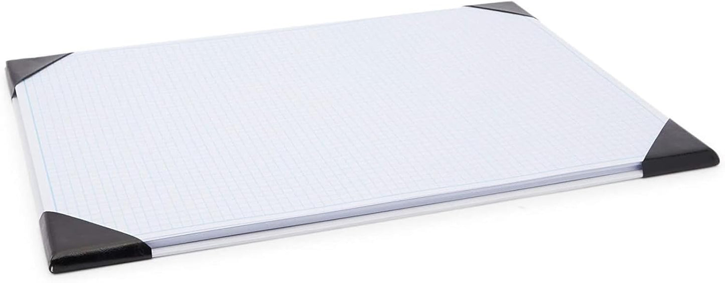 Stockroom Plus Desk Blotter Graph Paper Pad - 17 x 12 in, 50-Sheet White Refillable Desk Pad Mat - Large Notepad for Sketching, Notes & Doodles