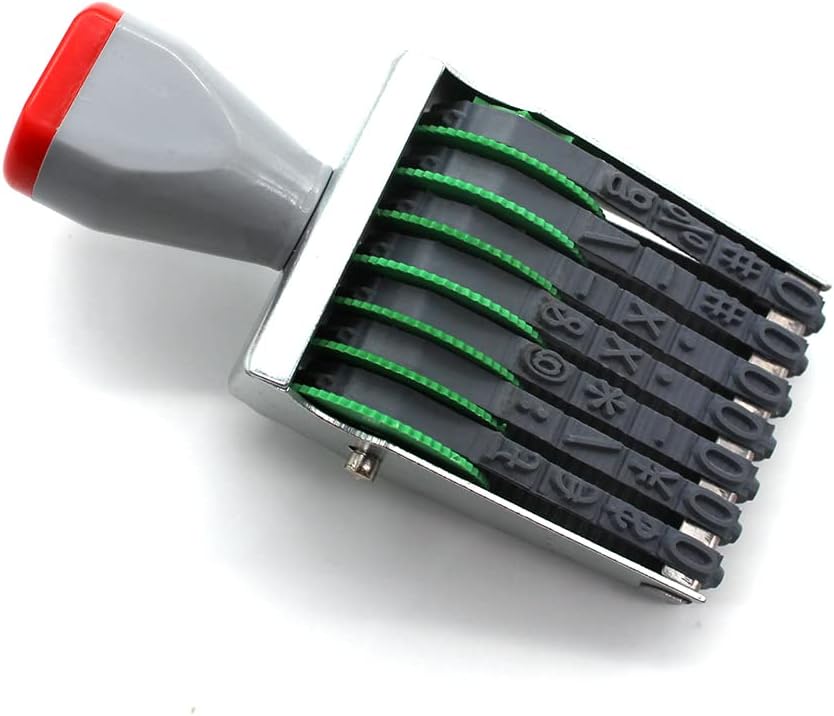 Number Stamps,7 Digit Business Stamps,Number Roller Stamp Personalized Symbol Rolling Wheel Stamp Multi-Function DIY Rubber Scrapbooking Roller Stationery Office