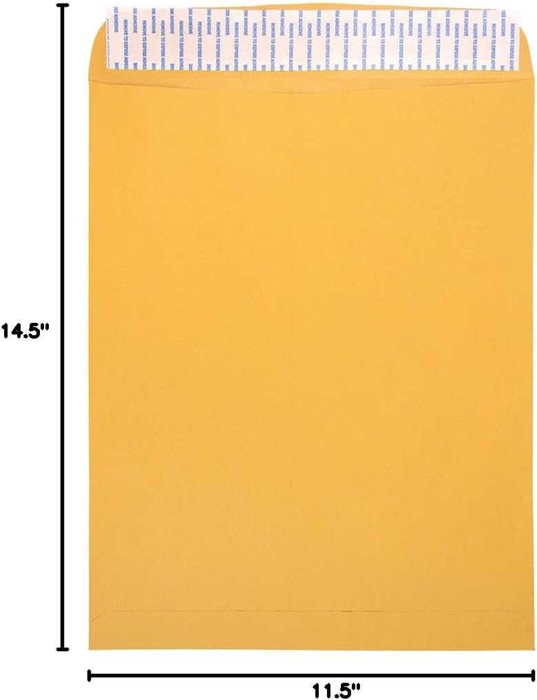 JAM PAPER 11 1/2 x 14 1/2 Open End Catalog Commercial Envelopes - Brown Kraft Manila - Bulk 500/Box