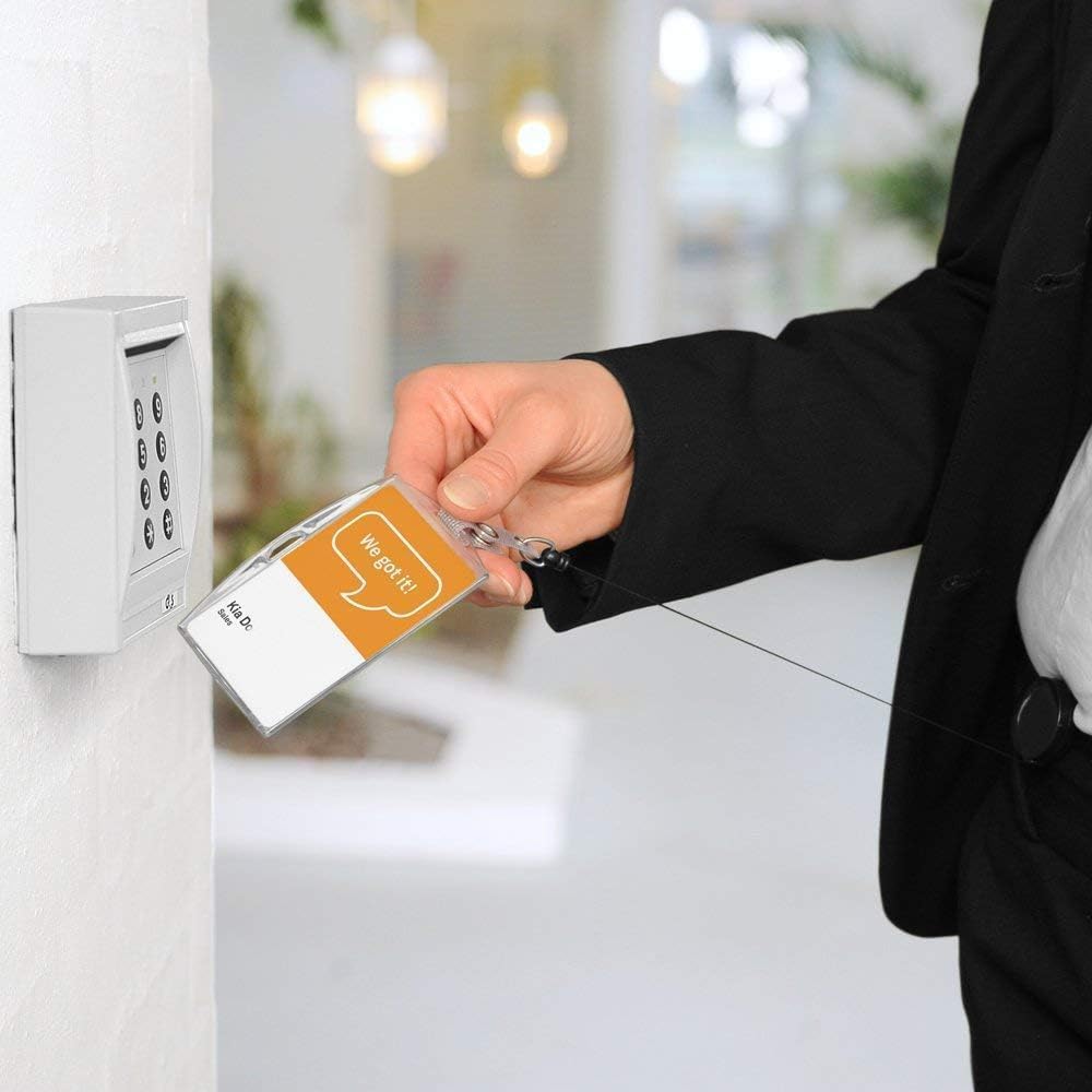 JANYUN 10 Pcs Retractable Badge Reel, Black ID Badge Holder Retractable Clip for Nurse Doctor Teachers Students Office Workers Hanging ID Card Name Key Chain