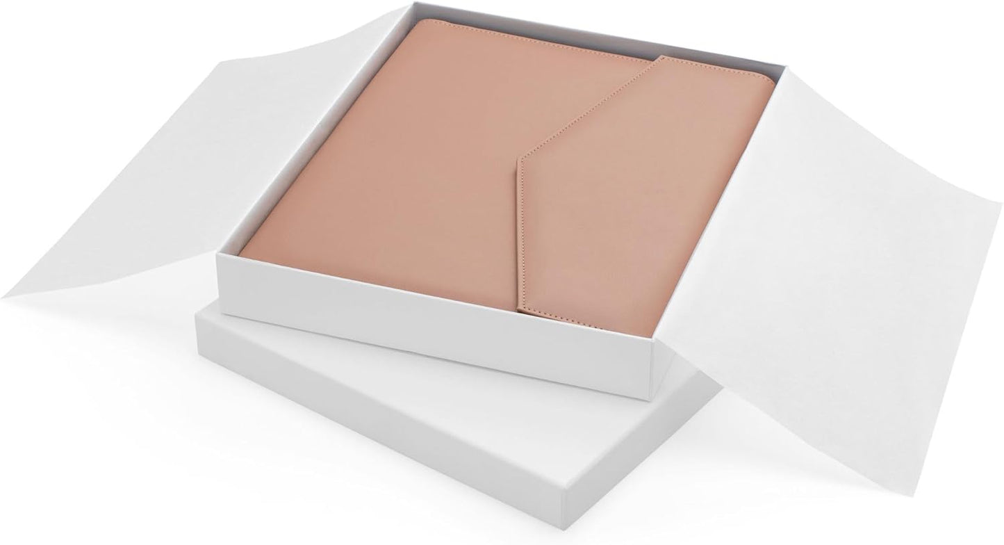 Padfolio Binder Organizer for Women | Faux Leather Portfolio Folder for Resume, Documents, Notebook, Tablet and Business Cards | Notepad Included - Pink