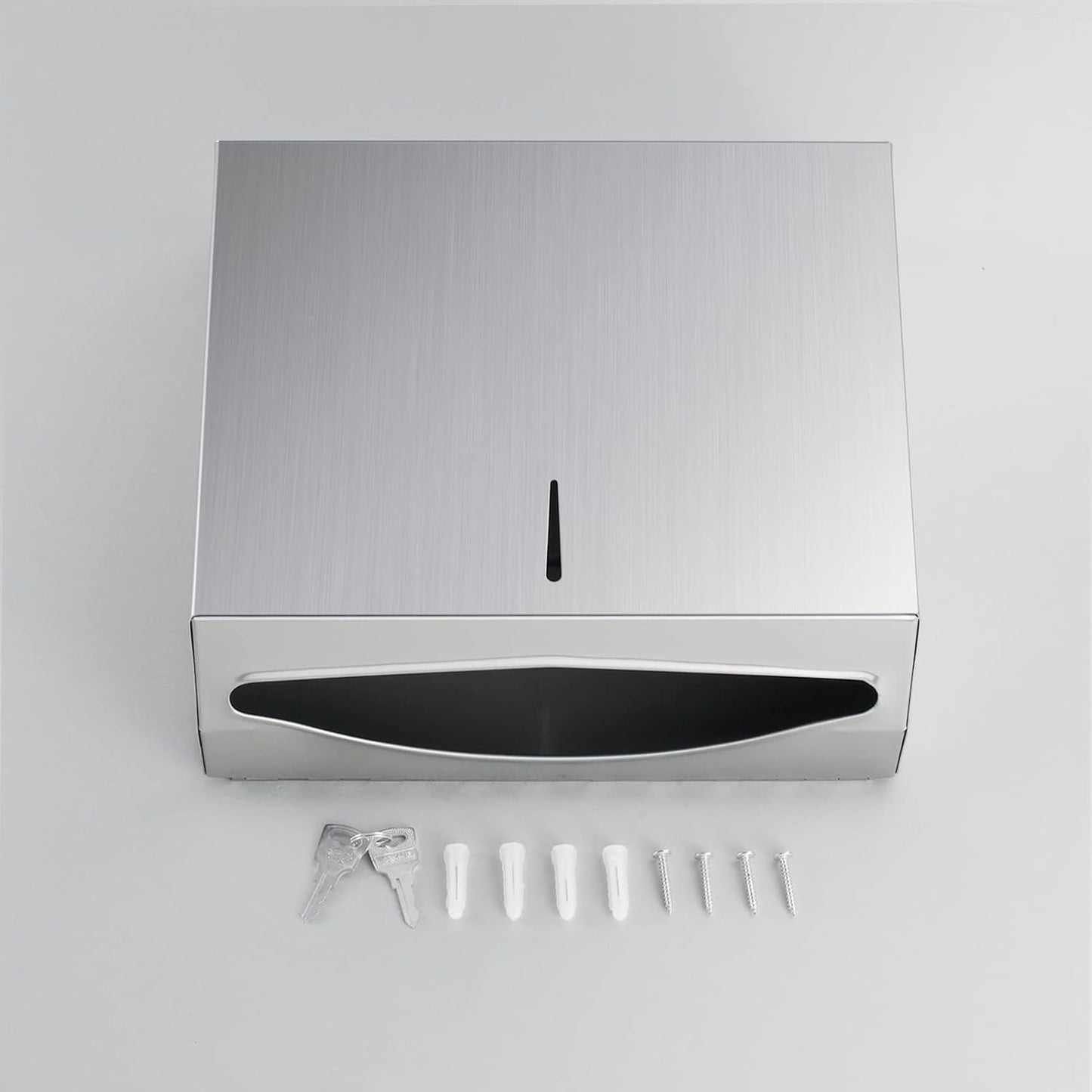 Paper Towel Dispenser Wall Mount - Multifold Trifold Paper Towel Dispensers, Large Capacity Stainless Steel Tissue Holder, Suitable for Bathrooms and Public Places