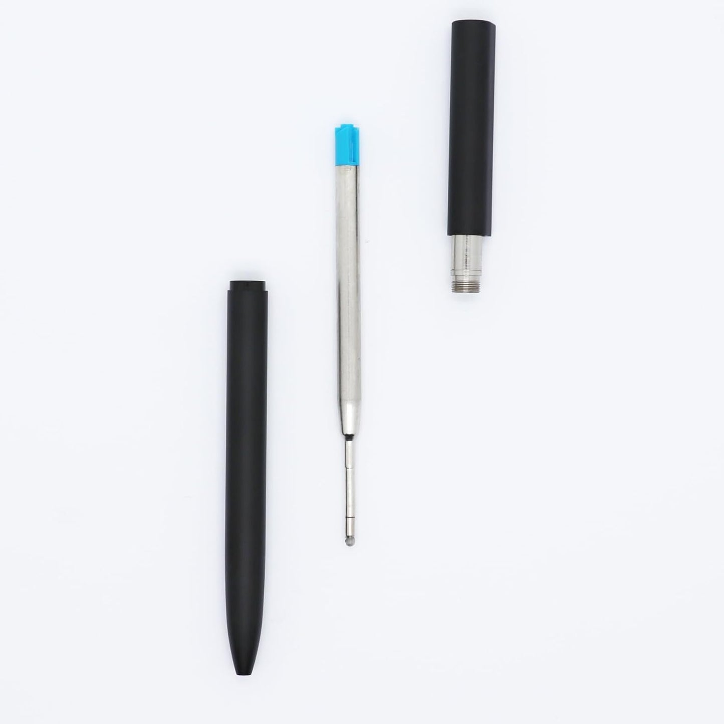 DunBong Blue Ink Refill Pack of 5, Replaceable Ballpoint Pen Refills, Medium Point Metal Refill (Blue)