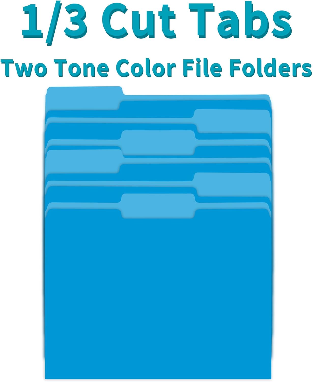 36 Packs Colored File Folders,Blue File Folders,Two Tone Color File Folder 8.5 x 11 Inch,1/3 Cut Tabs Letter Size,Manila File Folders for Office,School and Home,Organization