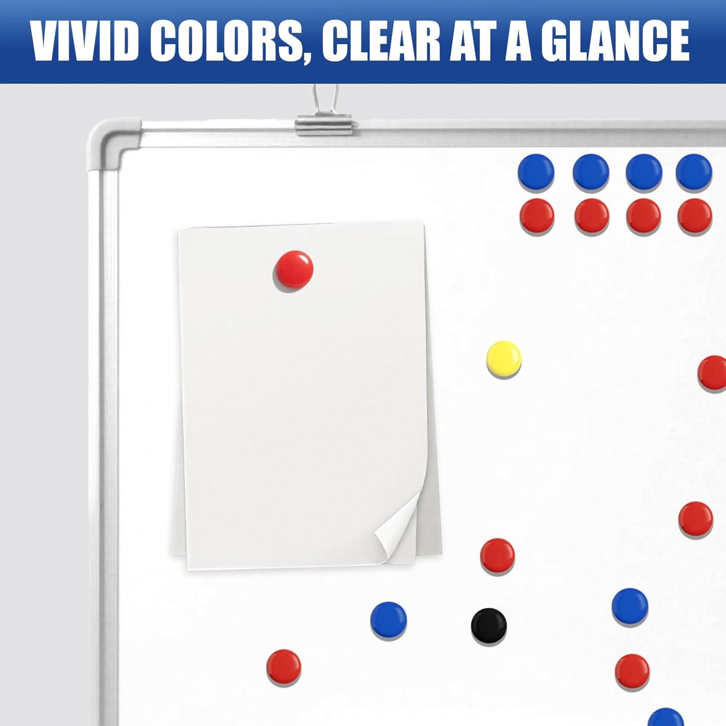 27-Piece Soccer Magnets - 2 Team Sport Goal Player Magnets for Magnetic Clipboard Coach Board, Compatible with Magnetic Whiteboard & Coach Board