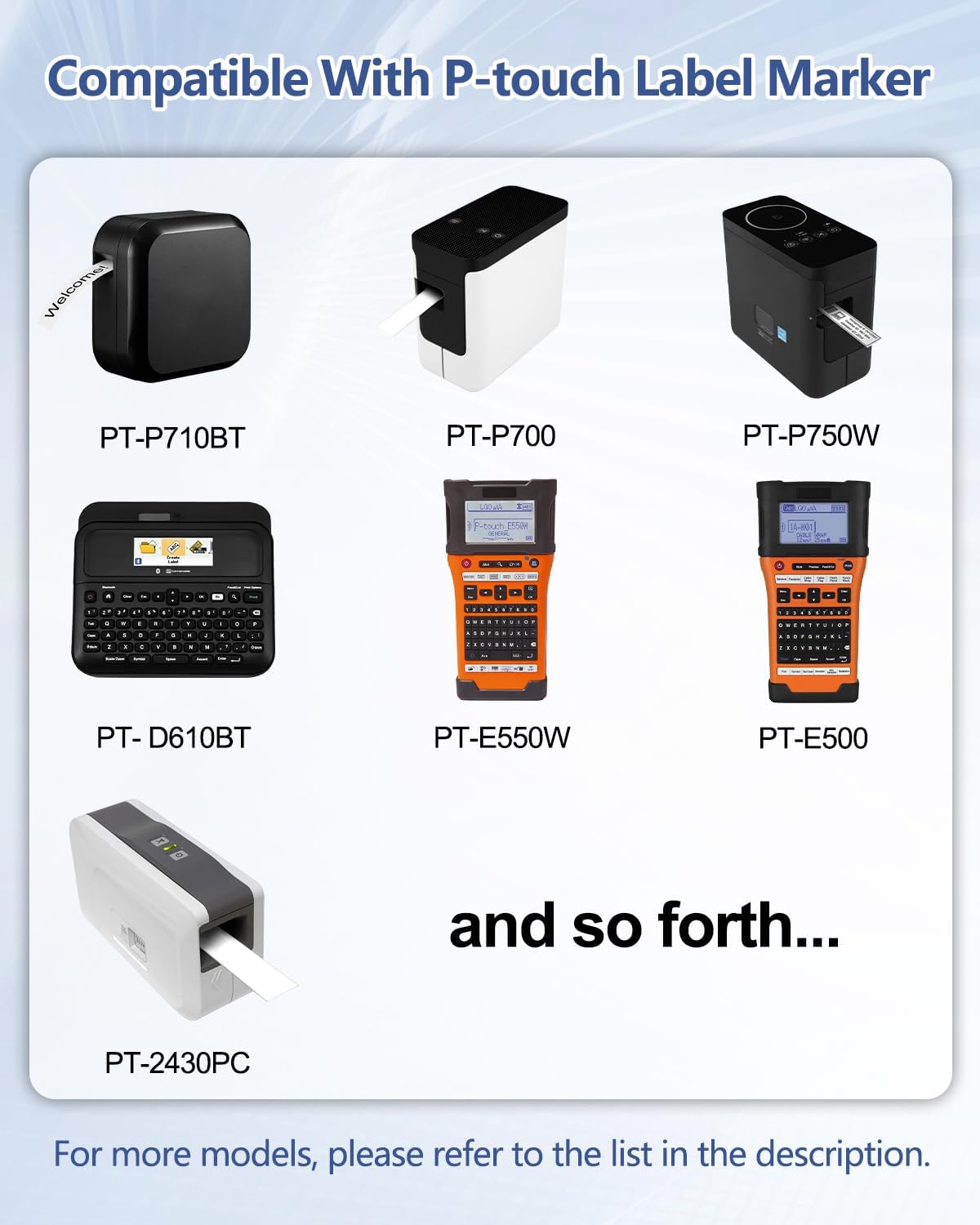 Cruxer 10 Pack Compatible for P-Touch TZe-241 TZe241 18mm 3/4" 0.7" Label Tape Black on White Tape Replacement for Ptouch PTD400AD D450 D600 PTP700 P750W PTH500LI PT1810 1880C 2730 2030 Label Maker
