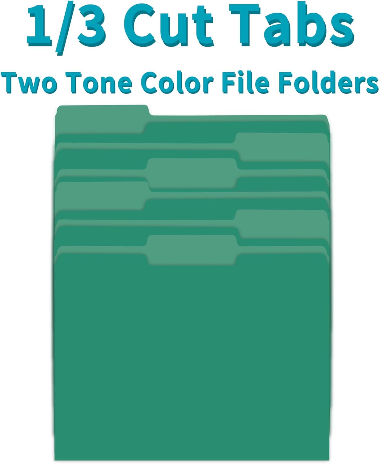 36 Packs Colored File Folders,Green File Folders,Two Tone Color File Folder 8.5 x 11 Inch,1/3 Cut Tabs Letter Size,Manila File Folders for Office,School and Home,Organization
