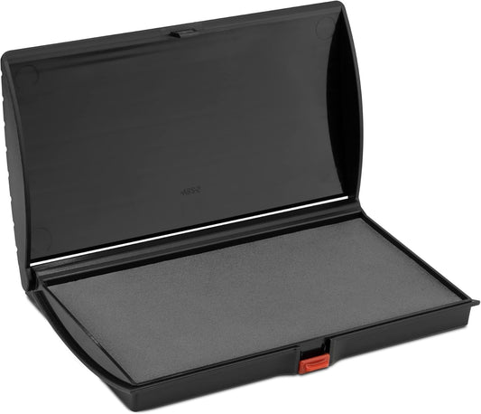 Large Premium Gray Ink Stamp Pad - 3" by 6" - Quality Felt Pad - Case with Closing snap