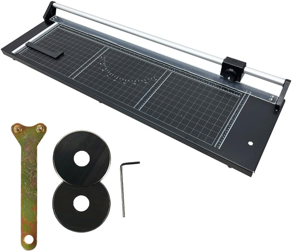 INTBUYING 36 Inch Commercial Manual Precision Rotary Paper Trimmer with an Angle Line Smart Rotary Paper Cutter for Cutting Photo Paper, Film, hot and Cold Laminating Paper, etc
