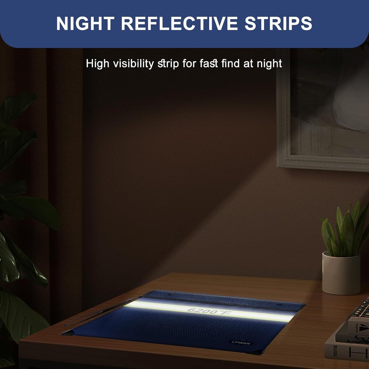 6200°F Fireproof Money Bag with Lock,9 Layers of Heat Insulated Materials,Upgraded Fireproof Zipper/Reflective Strip,Water Resistant Fire proof for Cash,A5 documents