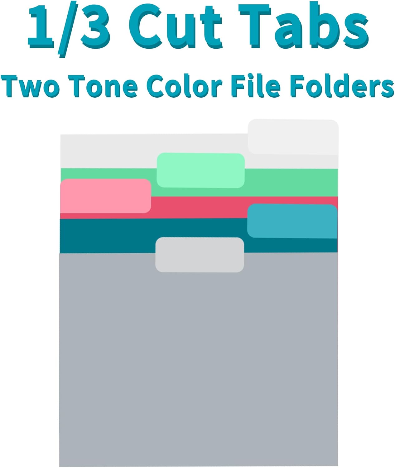 36 Packs Colored File Folders,Royal Blue File Folders Letter Size,1/3 Cut Tabs File Folder,Two-Tone File Folder,Manila File Folders for Office,School and Home,Organization