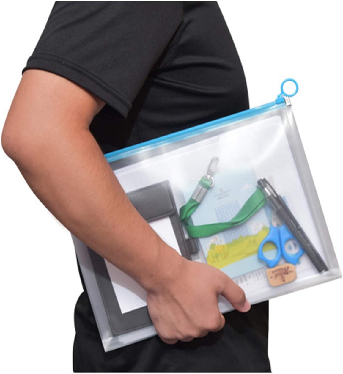 9x12 Clear Zip Plastic Envelopes File Document Paper Holder Pack of 12