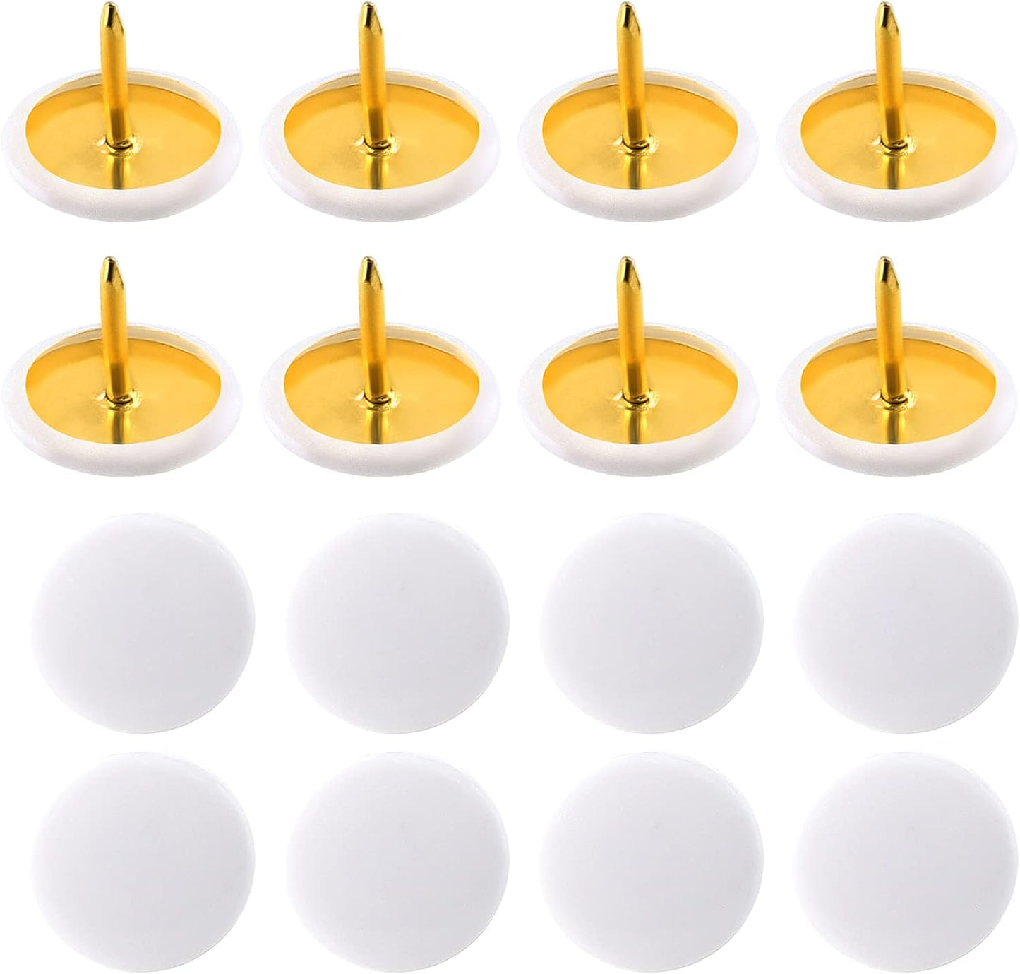 Piutouyar 300Pcs White Decorative Flat Push Pin, Plastic Roundness Head Thumbtack, Black Thumb Tacks for Wall, Map, Cork Board, 3/8 Inch