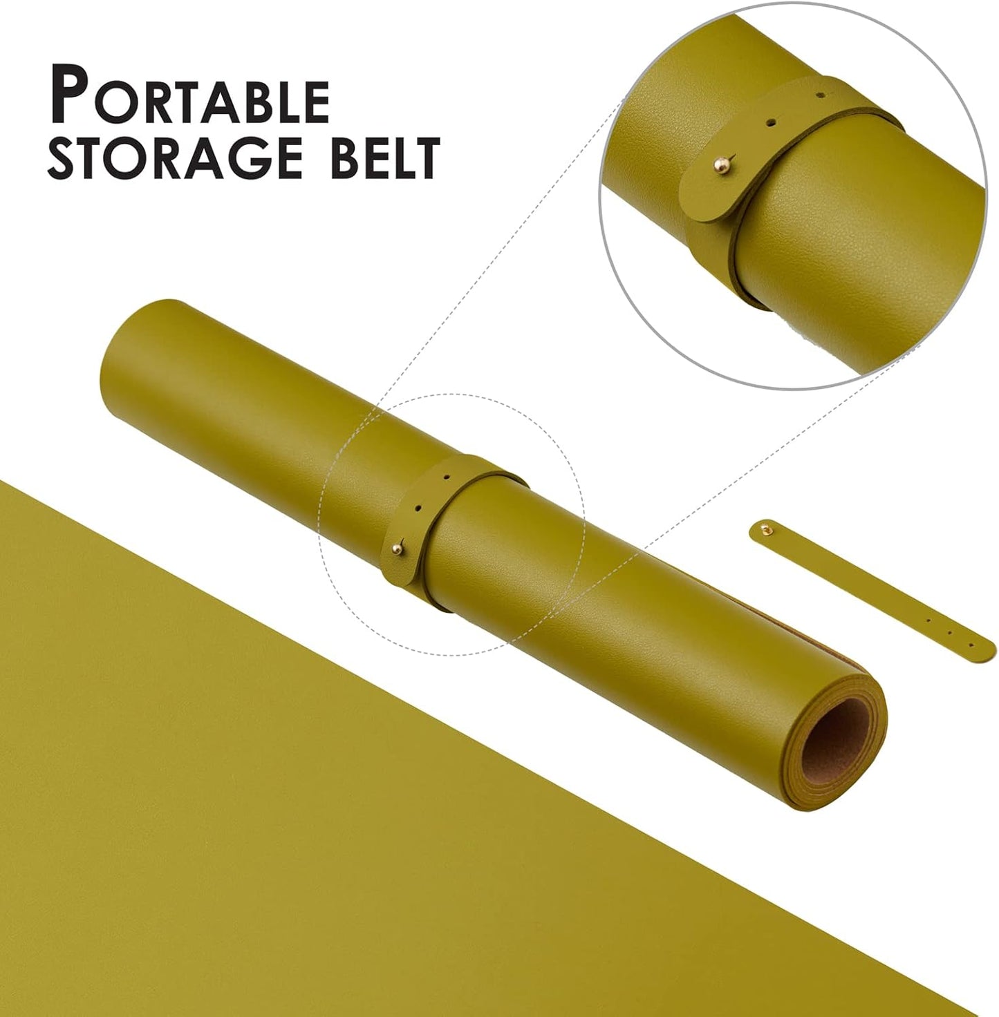 Large Cork Desk Mat - 47.2"x 17" Desk Pad for Office and Home - Ideal for Large Mouse Pad and Desk Mats on Top of Desks(Olive Green)