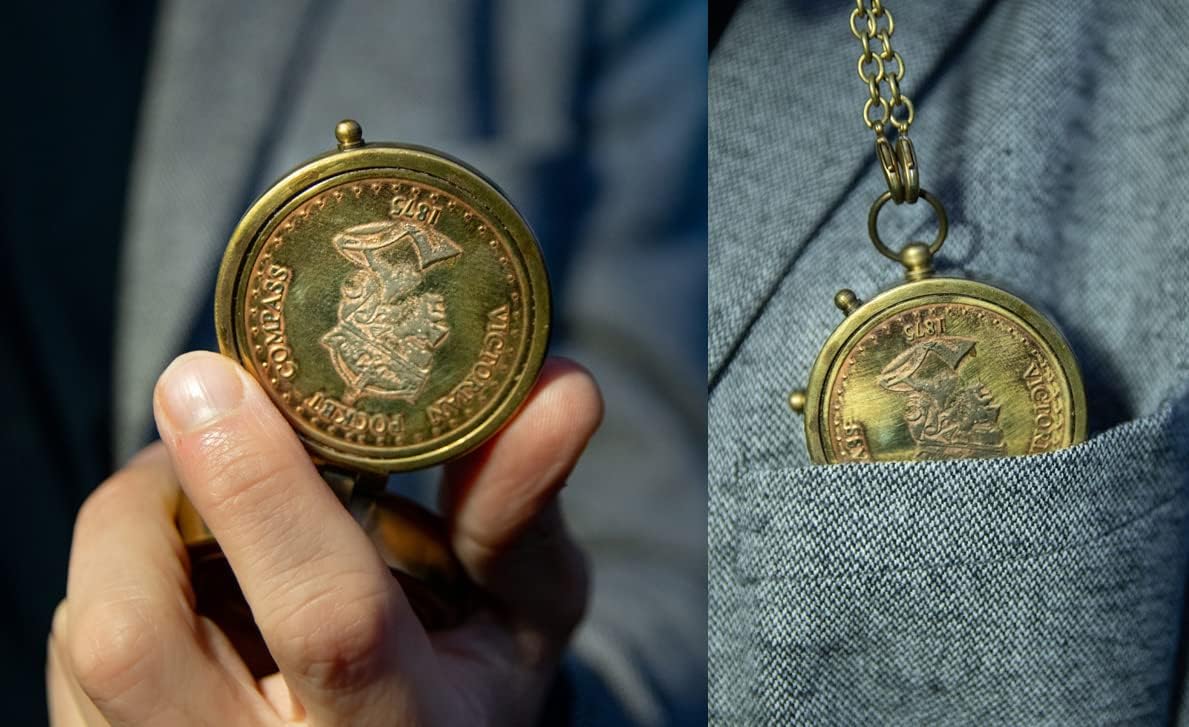 Handmade Antique Vintage Brass Compass | Exquisite Nautical Compass | Home Decor | Pocket Compass Gift for Every Occasion | Super7One