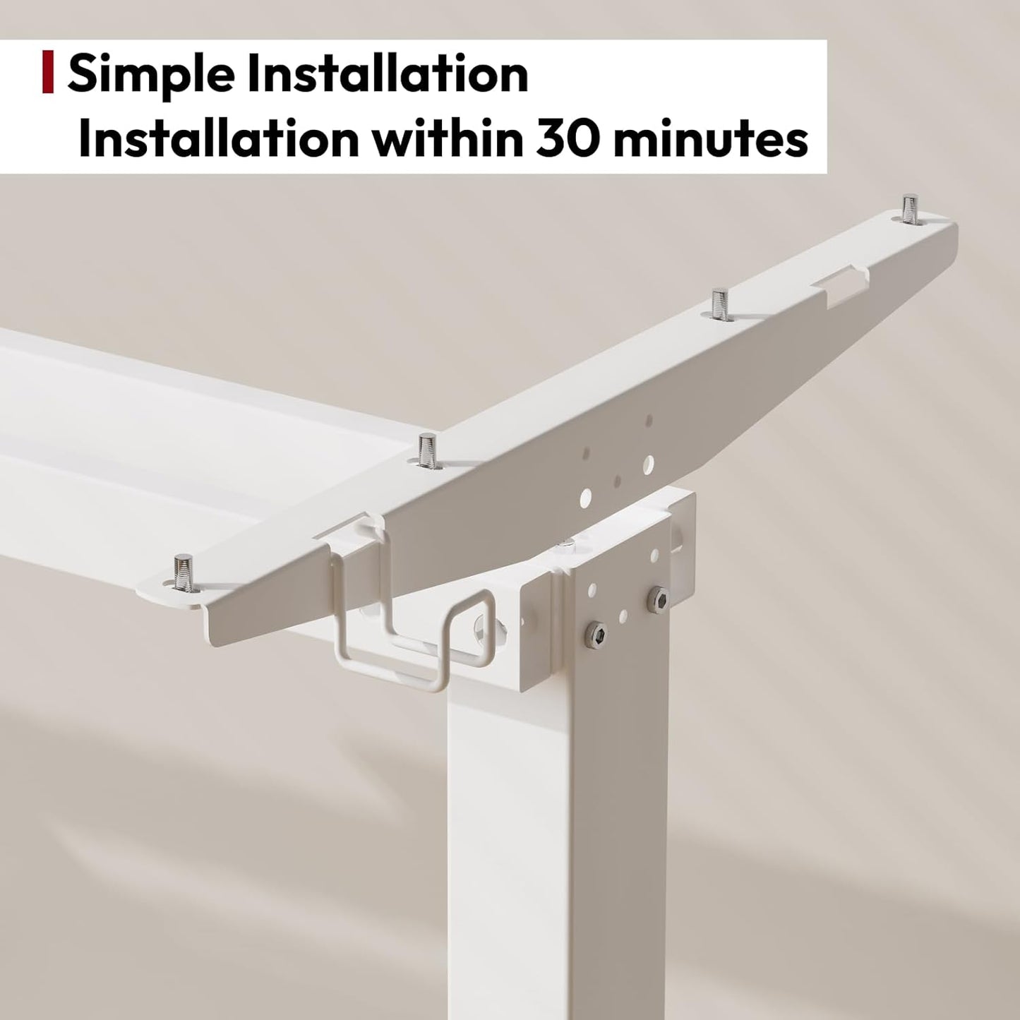 SANODESK Electric Standing Desk 48x24 Inch Height Adjustable Stand Up Desk Home Office Computer Workstation Sit Stand Home Office Desk with Splice Board (White Frame + Maple Top)