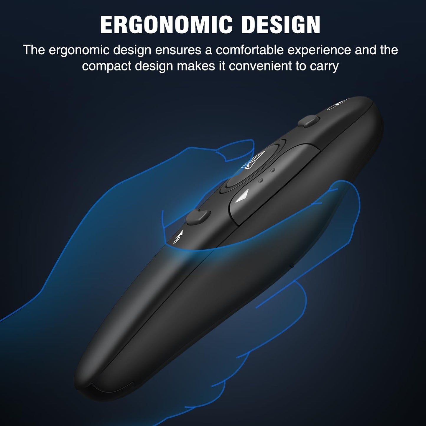 Air Mouse Clicker for Powerpoint Presentations, Rechargeable Wireless Presenter Remote Slide Advancer for Computer Laptop Office Classroom