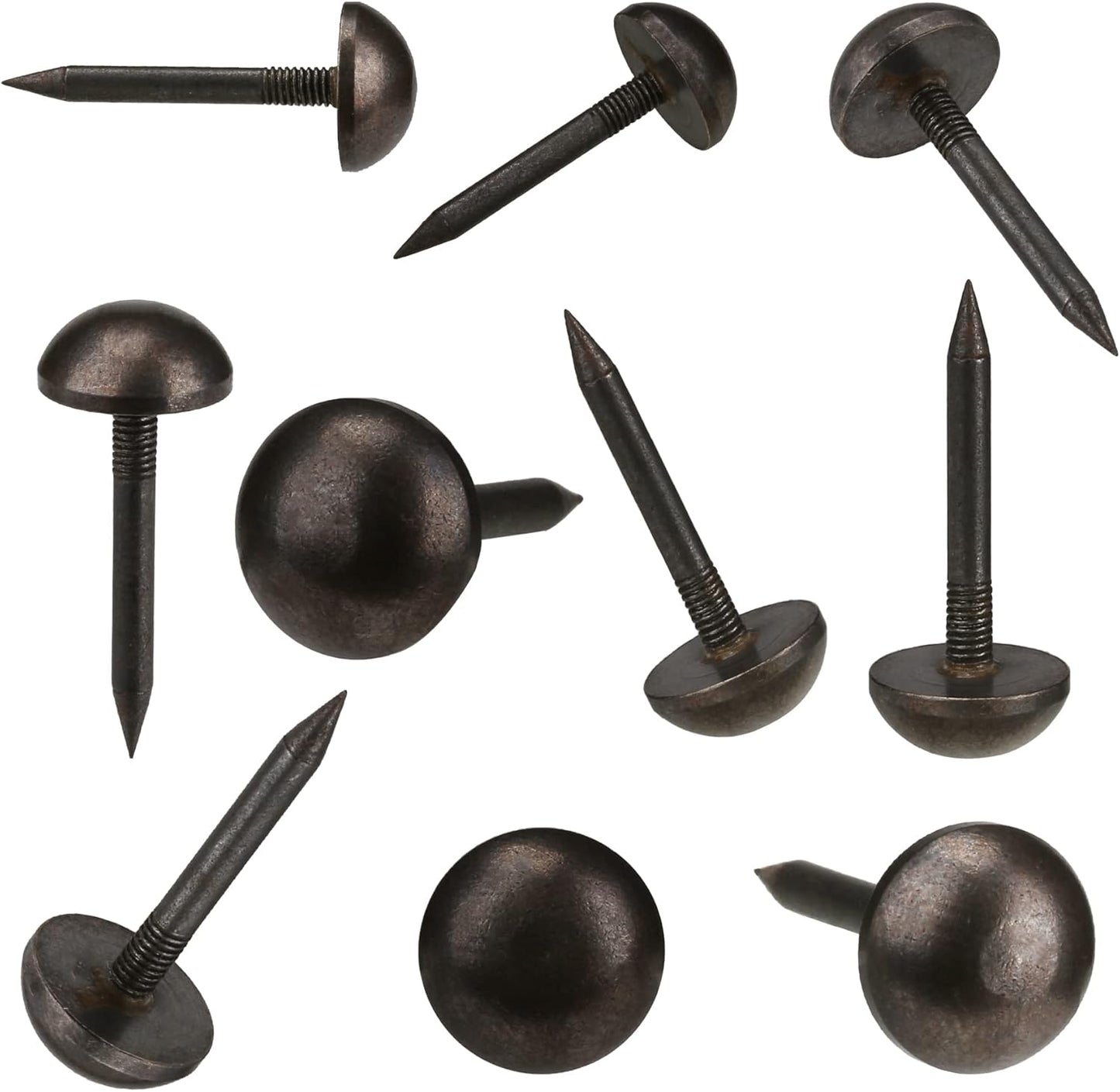 Retro Solid Pure Brass Tacks as Antique Upholstery Nails for Furniture, Decorative Push Pins for Wood,Carpet Tacks,Hardware Tacks,Cap Nails,Thumb Tacks,Brass Fasteners(1/2",12mm Black Color,20 Pcs)
