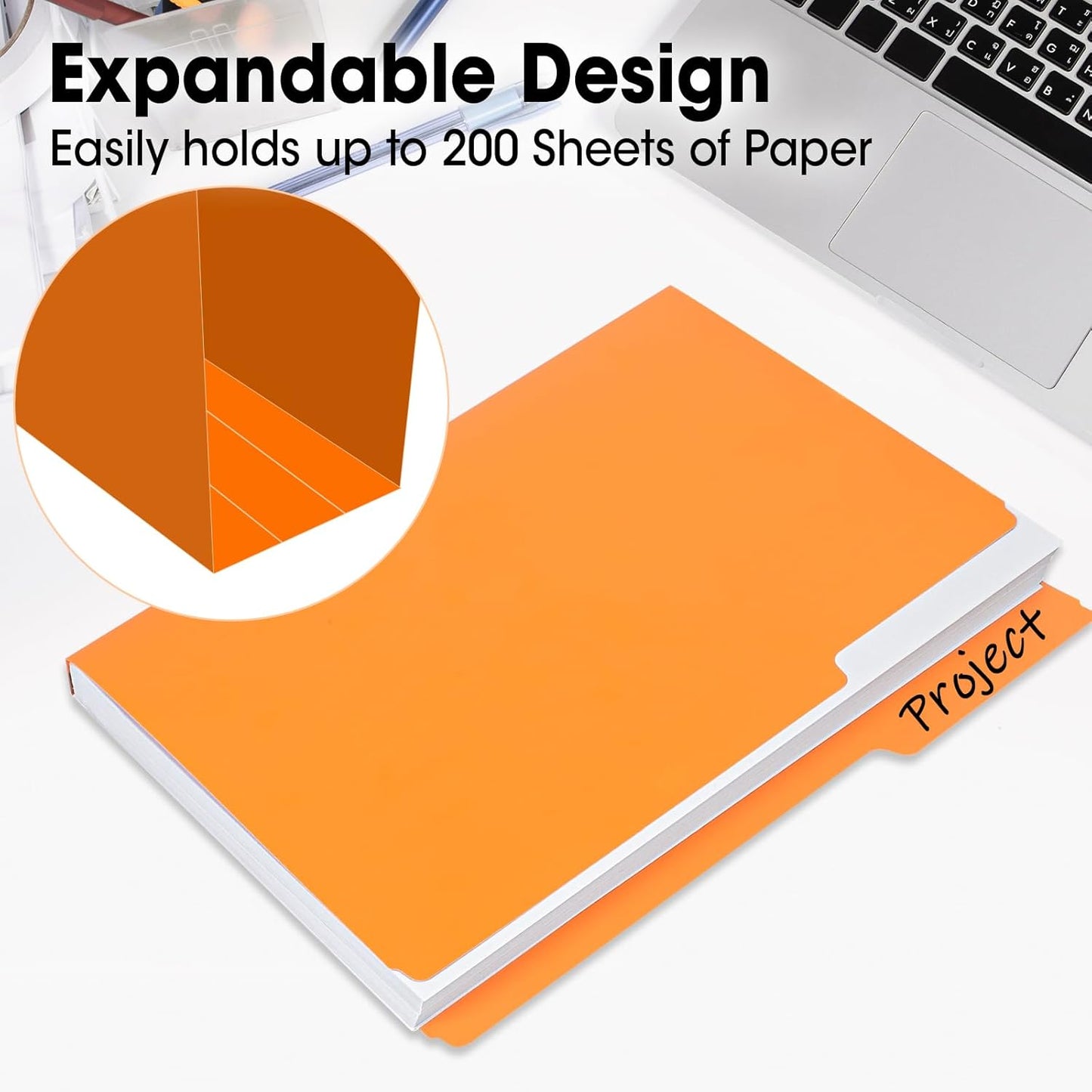 240 Pack Colored File Folders, 1/3 Cut Tab File Folders Letter Size 8.5 x 11 Inch, Assorted 8 Colors Filing Folder for Office School Business