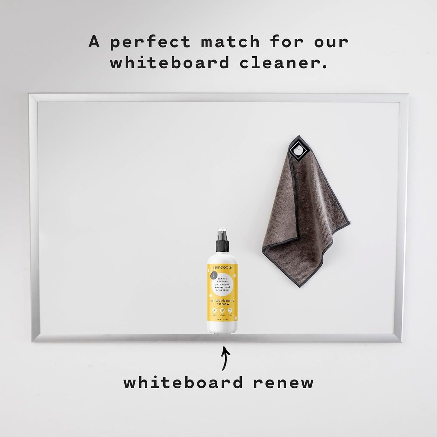 Remooble 4 Pack Magnetic Microfiber Cleaning Cloth Dry Erasers for Whiteboards - Towel Hangs on Metal Edged White Boards, Glassboards, and Blackboards Washable - 10'' X 10''