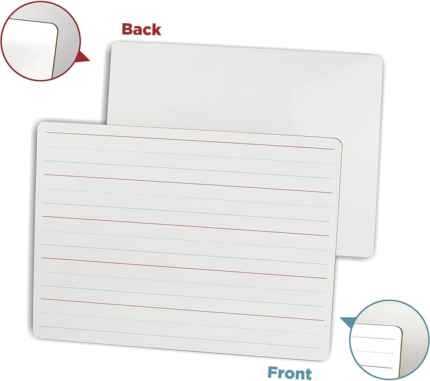 1 Small Dry Erase Board for Kids - Mini White Board for Students and Teachers - Durable and Portable Individual Whiteboard with Rounded Corners - Double Sided (9x12 Inches)