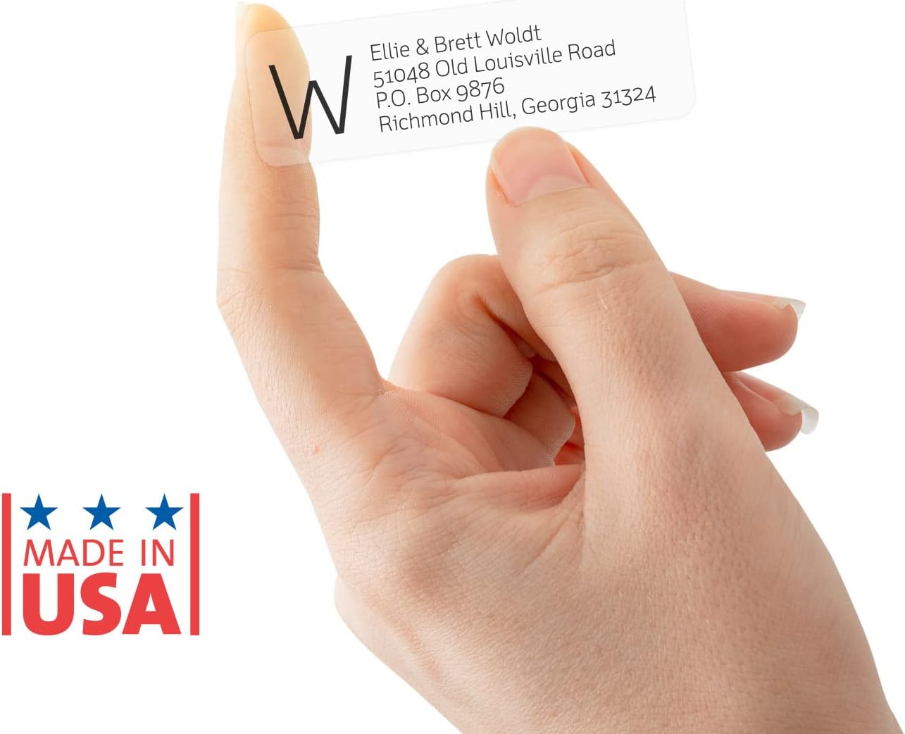 Clear Monogram Rolled Address Labels / 500 Personalized Return Address Labels/Designer Address Stickers in Elegant Plastic Dispenser