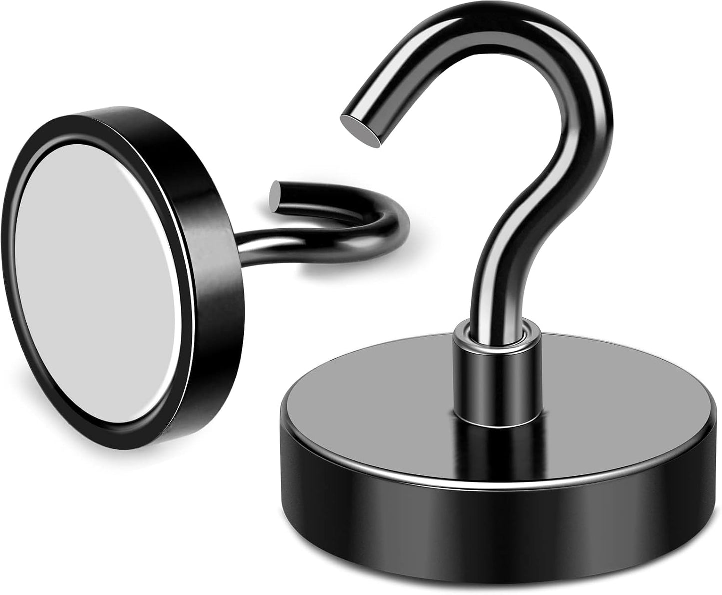 MIKEDE Magnetic Hooks Heavy Duty, 110LB+ Strong Magnet Hooks for Cruise Essentials, Neodymium Earth Magnet Hook for Hanging, Magnetic Metal Hanger for Cruise Cabins, Fridge, Toolbox, Storage - 4 Pack