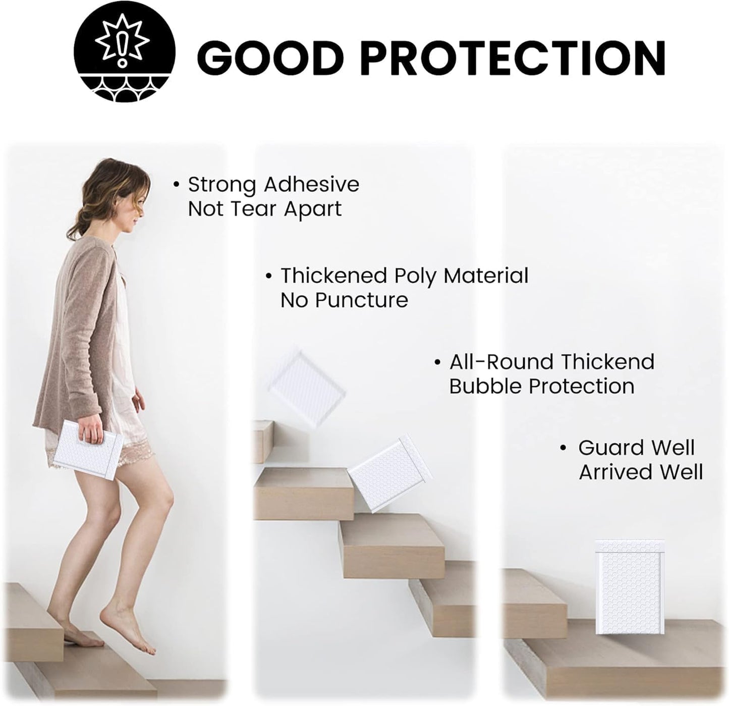 Fuxury Bubble Mailers 4x8" White Padded Envelopes 19200Pack Strong Adhesion Thick Padded Mailers for Small Business Mailing Small Items,Jewelry,Makeup