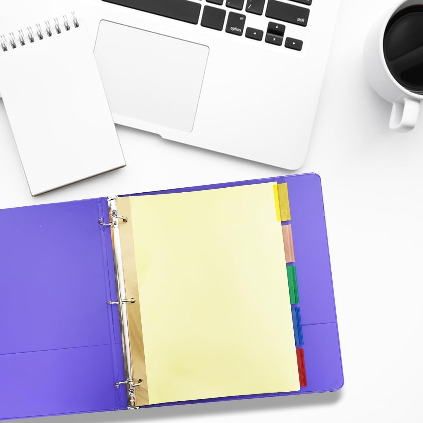 Binder Divider, PANDRI 200 Pack Binder Index Dividers with 5 Insertable Multicolor Big Tabs, Letter Size Paper Binder Divider for School Office Home Business