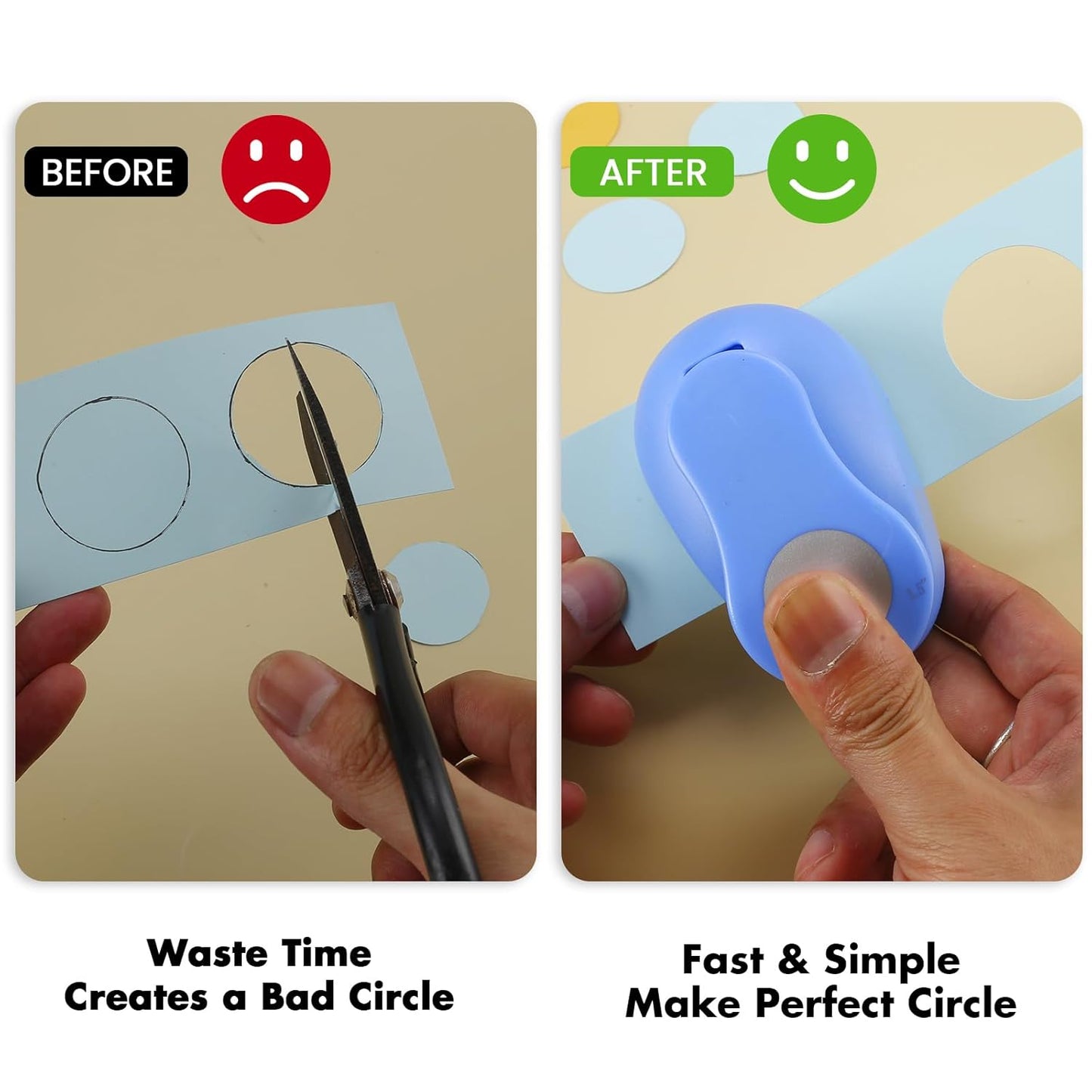 LOONENG 1 Inch Circle Paper Punch - Create Perfect Circles for Handmade Craft Projects - Ideas for Scrapbooking, Card Making, DIY Photo Albums, Gift Tags, Homemade Confetti