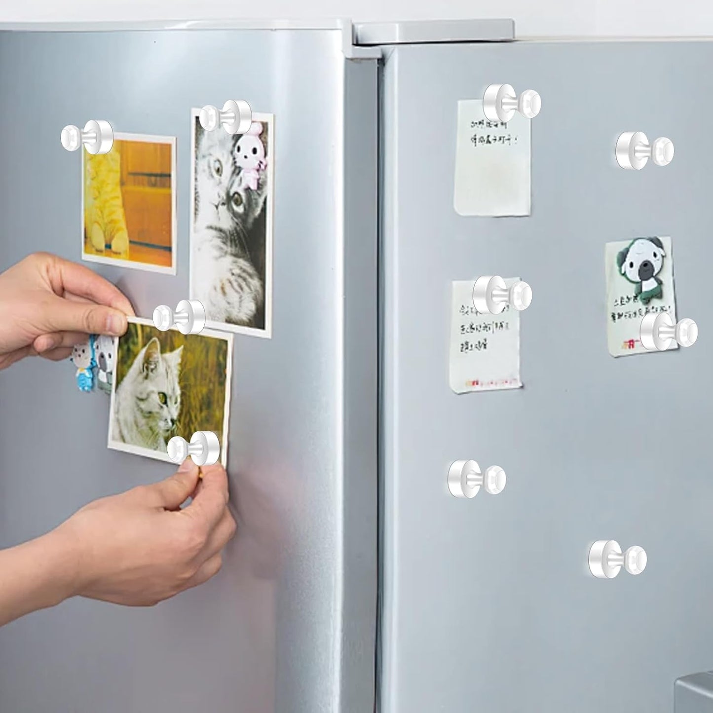 22 Pack Fridge Magnets Strong for Whiteboard, Push Pin Magnet, Refrigerator Magnet Small Strong Rare Earth Magnets for Office, Classroom, Kitchen, Home, White