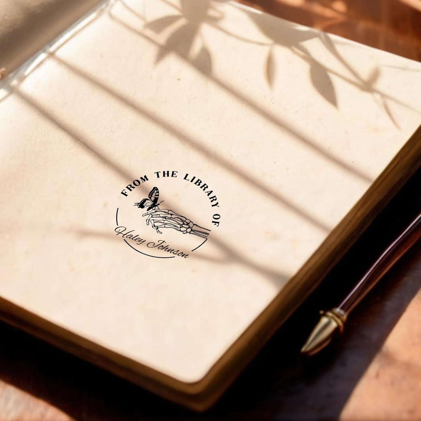 Custom Self Inking Stamp | Book Stamp Personalized Library Gifts for Book Lovers, Readers, Teachers (Dog 02)