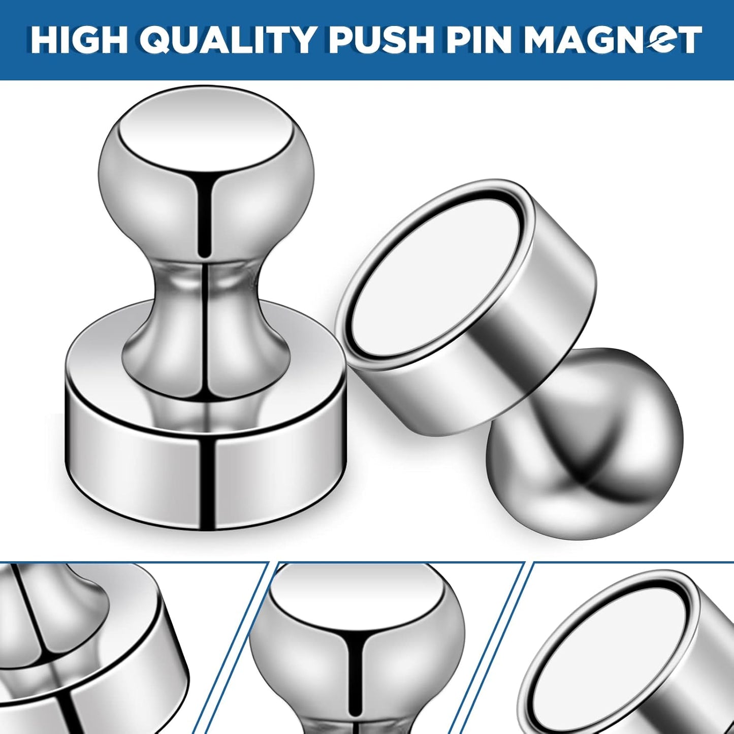 LOVIMAG Magnets for Whiteboard, 40pcs Strong Refrigerator Magnets, Neodymium Fridge Magnet,Small Push Pin Magnets for Whiteboard, Fridge, Office, Classroom and Map Magnets