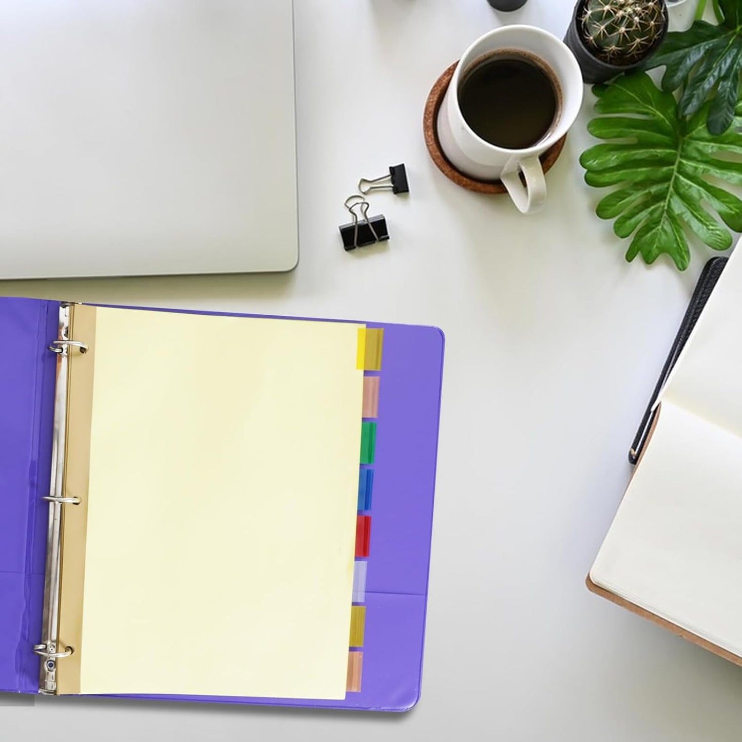 Binder Divider, PANDRI 200 Pack Binder Index Dividers with 8 Insertable Multicolor Big Tabs, Letter Size Paper Binder Divider for School Office Home Business