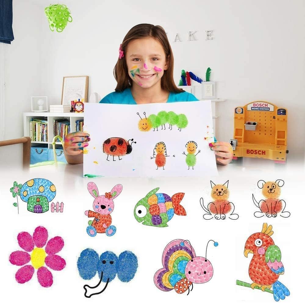 Large Finger Ink Pads for Kids Washable Craft Ink Stamp Pads, DIY for Rubber Stamps, Paper, Scrapbooking, Wood Fabric, Best Gift for Kids (3 x2inch Green)