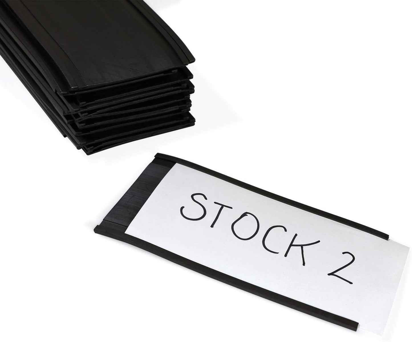 SmartSign (10-Pack) Magnetic C Channel Card Label Holders - 3" x 6" Metal Racks and Shelf Label Holders with Paper Inserts