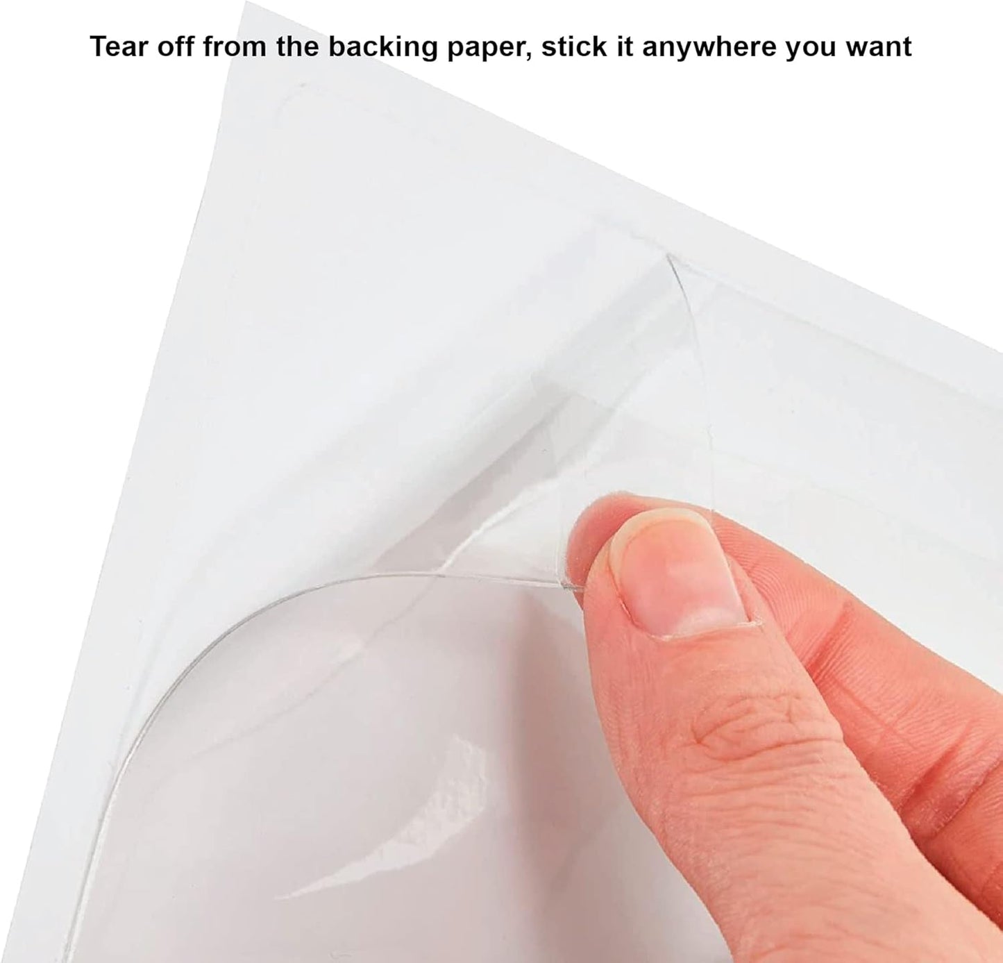 Clear Adhesive 4" x 6" Index Card Pockets with Top Open for Loading, 50 Pack, Plastic Labels Holders for Storage Bins and Library Card, Organizing and Protecting Your Index Cards or Photos