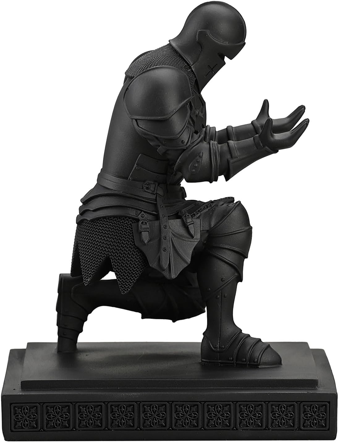 Medieval Armored Warrior Knight Pen Holder Desk Organizers and Accessories Resin Pencil Holder Paperweight as Gift with a Cool Letter Opener for Desk (Black)