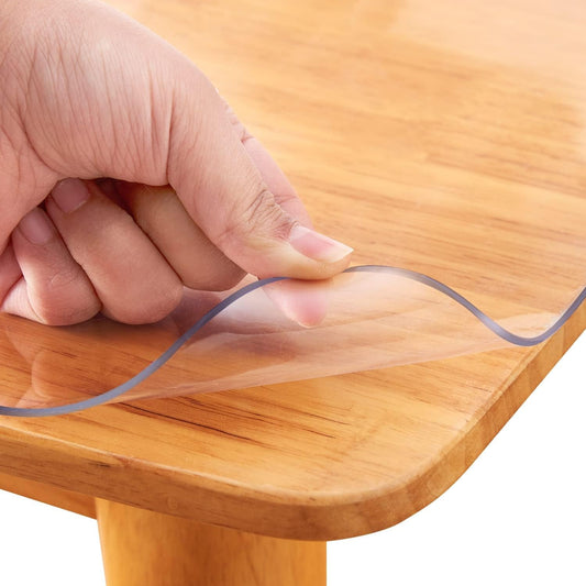 Large 24x108 inch Clear PVC Table Protector Cover Mat for Dining Room Table Wood Glass Metal Furniture Screen Conference Table Top Decorative Plastic Tablecloth Heat Resistant Waterproof Easy Clean
