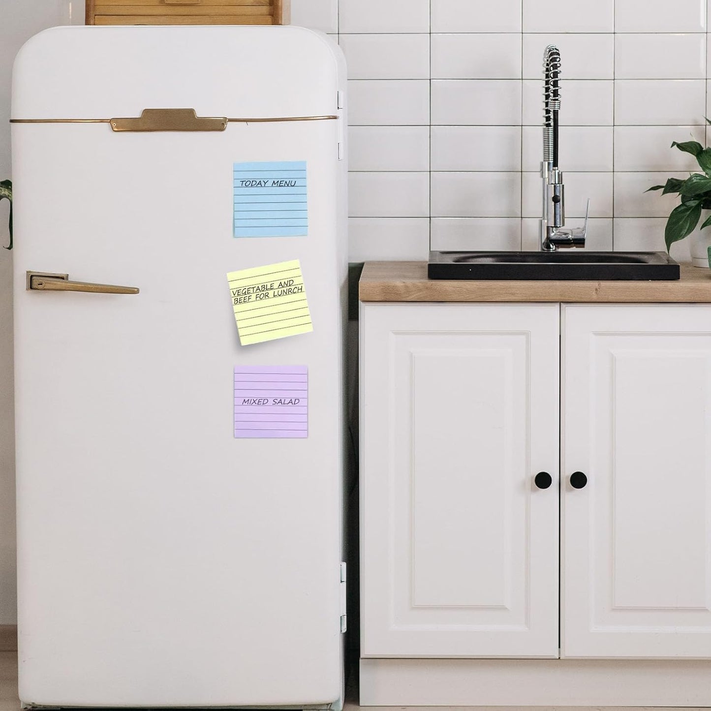 48 Pack 3840 Sheets Lined Sticky Notes 3X3 in Ruled Self Sticky Note Pads 80 Sheets/pad Colorful Sticky Notes with Lines Post Notes for Office, Home, School, Meeting