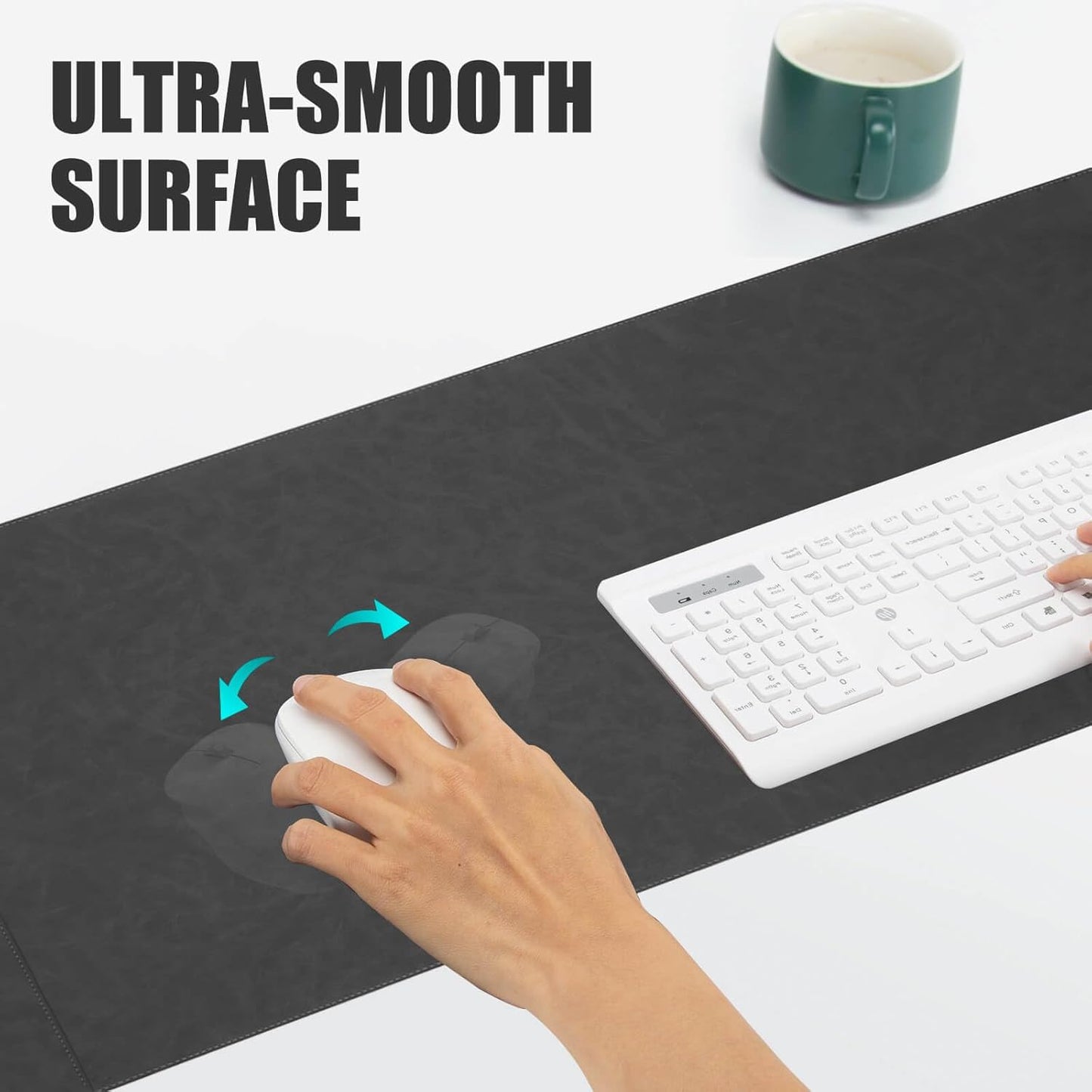 Magnetic 15W Fast Wireless Charging Desk Pad, 35.4"x16.8" Extra Large Mouse Pad, Microfiber Leather Office Desk Mat, Waterproof and Scratch-Resistant Mouse Mat for Office and Home Use, Grey Color