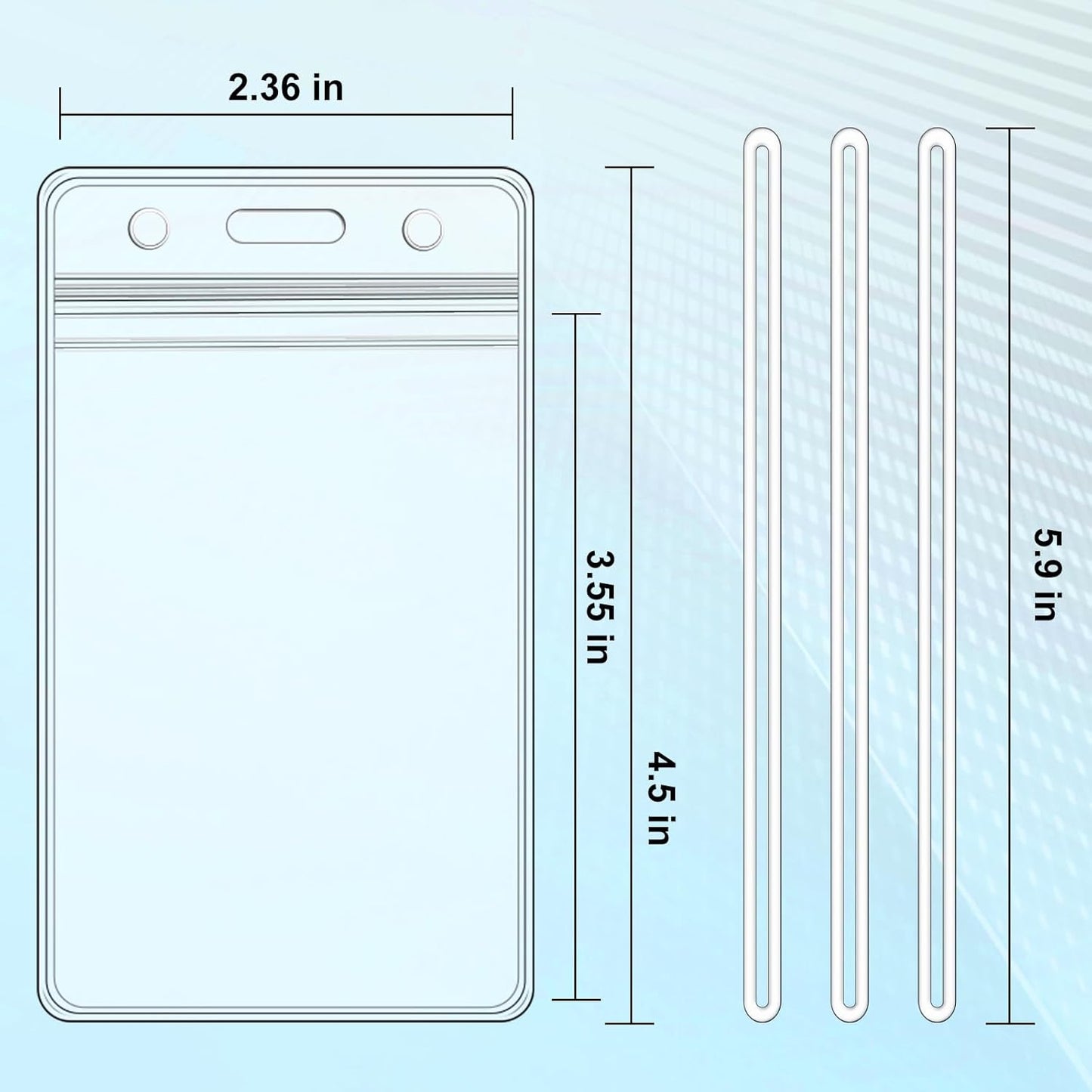 10 Pack Clear Plastic Luggage Bag Tag Holder Badge Label Tag Holder with 10 Pack Luggage Loops Straps for Office Business Travel Supplies