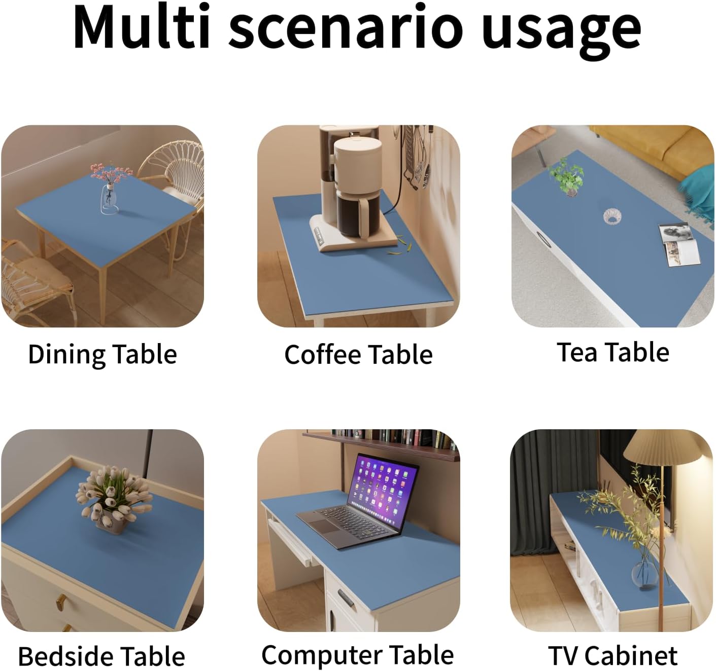 Leather Table Cover,1.8mm Thick,36x60 Inch Table Protector,Table Protector for Dining Room Table,Dining Table Cover,Table Cover Protector(Grayish Blue+Dark Green,36x60)