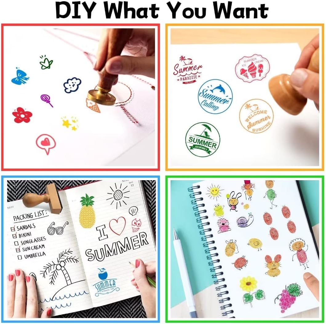 7" Large Ink Pads for Kids - Handprint Footprint Size Rainbow Stamps Pad, Safe & Washable Ink Pad for Fingerprint Painting Card Making Stamp Crafting Paper Wood Fabric Scrapbook Kids Birthday Gifts