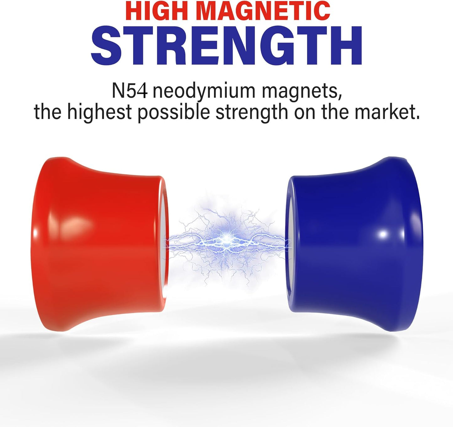 Strong Magnets for Whiteboard, Glassboard and Fridge (Red, 8 Pack, Small). N54 Neodymium Rare Earth Heavy Duty Magnets for Home and Office Supplies.