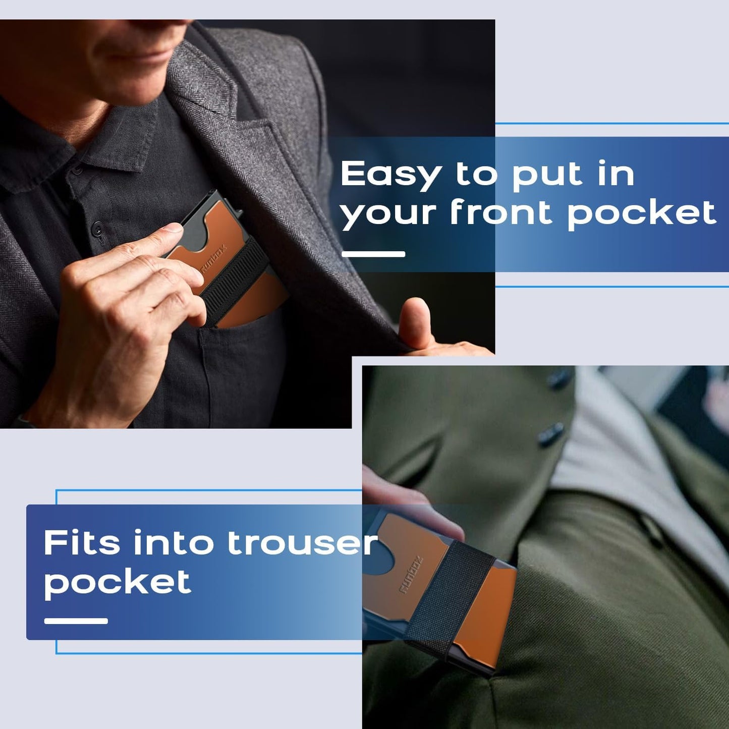 Slim Card Holder Wallet for Men, Minimalist RFID Blocking Wallet with Pop Up Function, Ultra-Thin Design, Metal Business Card Cases holds 12+ Cards, Gifts for Men, Men's Accessories